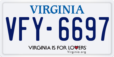 VA license plate VFY6697