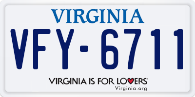 VA license plate VFY6711
