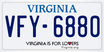 VA license plate VFY6880