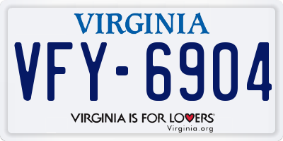 VA license plate VFY6904