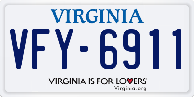 VA license plate VFY6911