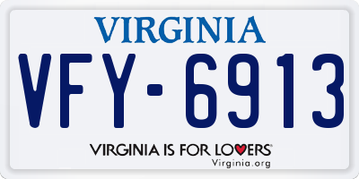 VA license plate VFY6913