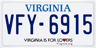 VA license plate VFY6915