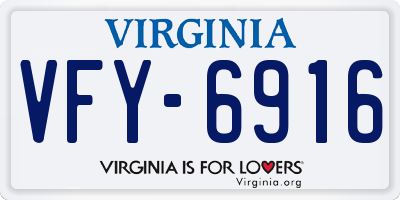 VA license plate VFY6916