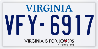 VA license plate VFY6917