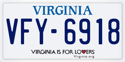 VA license plate VFY6918