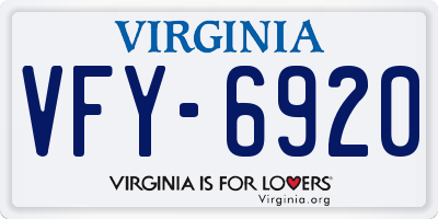 VA license plate VFY6920