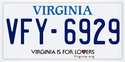 VA license plate VFY6929