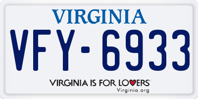 VA license plate VFY6933