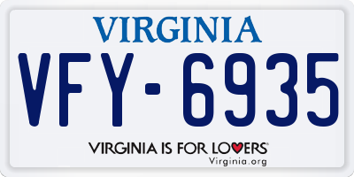 VA license plate VFY6935