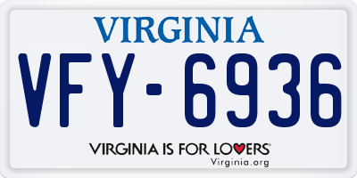 VA license plate VFY6936