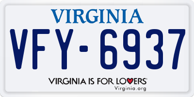 VA license plate VFY6937