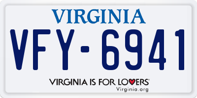VA license plate VFY6941