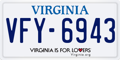 VA license plate VFY6943