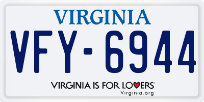 VA license plate VFY6944