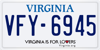 VA license plate VFY6945