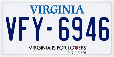VA license plate VFY6946