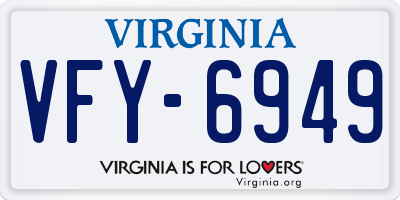 VA license plate VFY6949