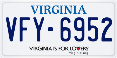 VA license plate VFY6952
