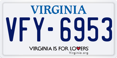 VA license plate VFY6953