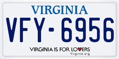 VA license plate VFY6956