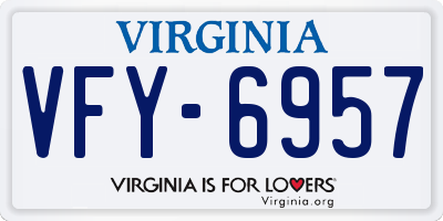 VA license plate VFY6957