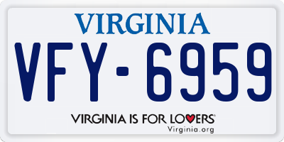 VA license plate VFY6959