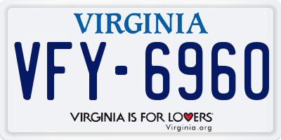 VA license plate VFY6960