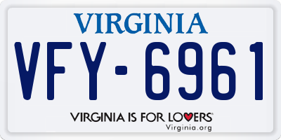 VA license plate VFY6961