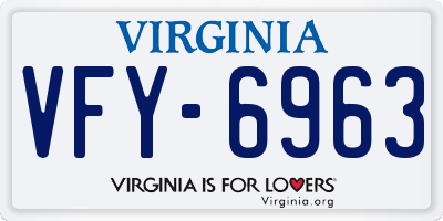 VA license plate VFY6963