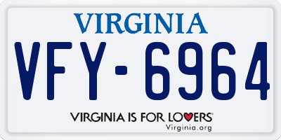 VA license plate VFY6964