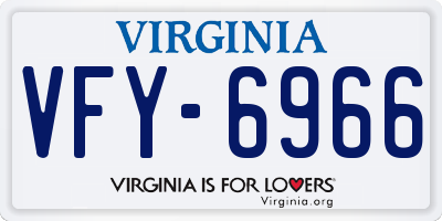 VA license plate VFY6966