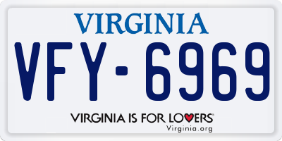 VA license plate VFY6969