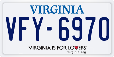 VA license plate VFY6970