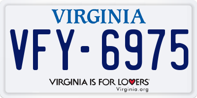 VA license plate VFY6975