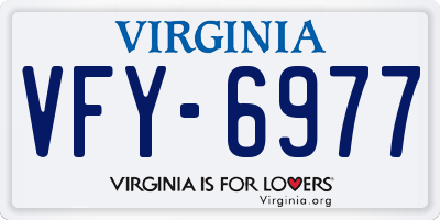 VA license plate VFY6977