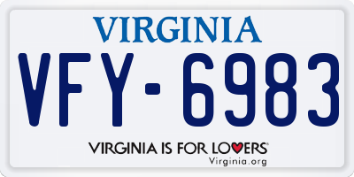 VA license plate VFY6983