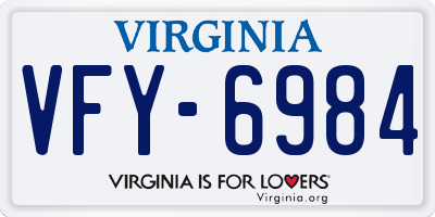 VA license plate VFY6984