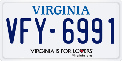 VA license plate VFY6991