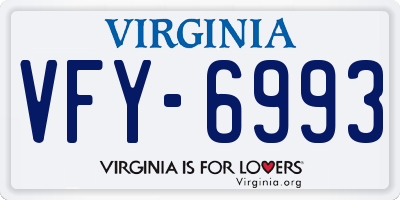 VA license plate VFY6993