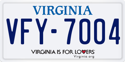 VA license plate VFY7004