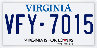 VA license plate VFY7015