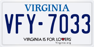 VA license plate VFY7033