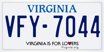 VA license plate VFY7044
