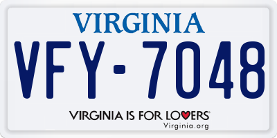VA license plate VFY7048