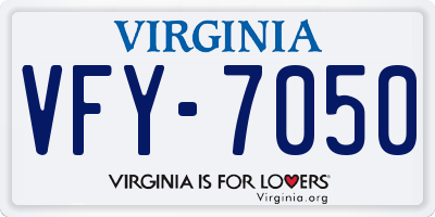 VA license plate VFY7050