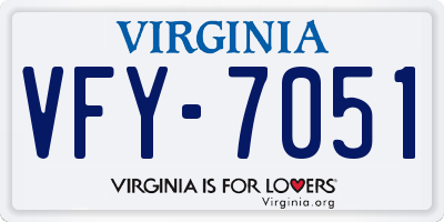 VA license plate VFY7051