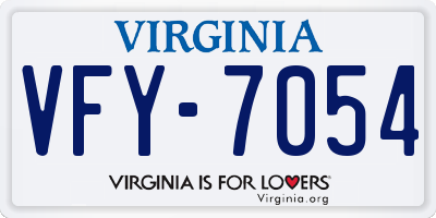 VA license plate VFY7054