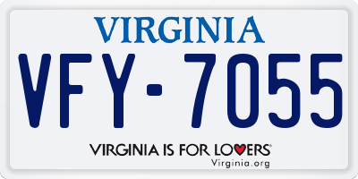 VA license plate VFY7055