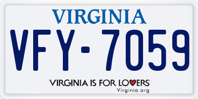 VA license plate VFY7059